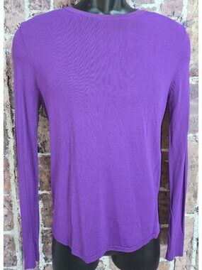 Zara Womens Purple Long Sleeve Lightweight Knit Top Large
